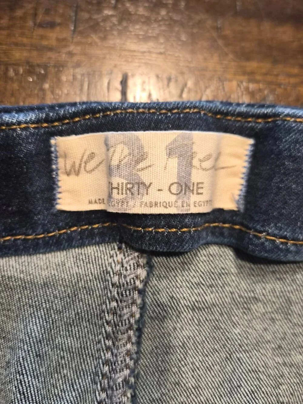 Free People Feel Like Sunshine Blue Denim Dark Wash Jeans Pant Size 31 G715